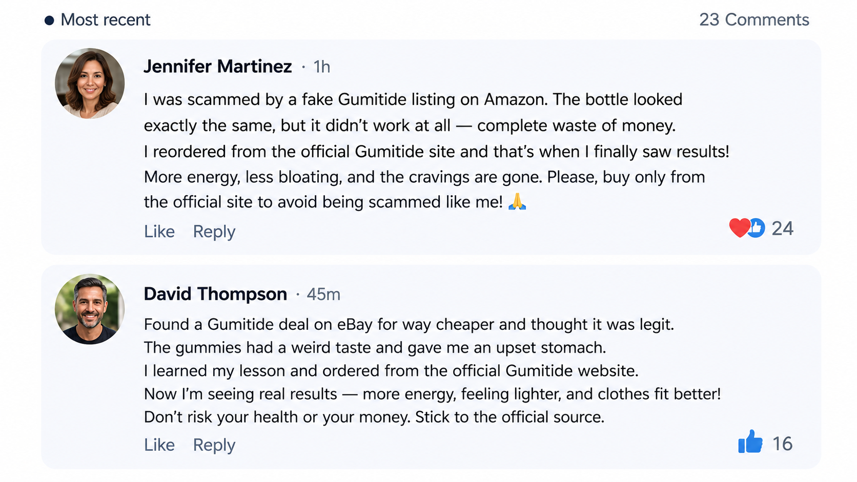 Customers disappointed after buying counterfeit Gumitide products online
