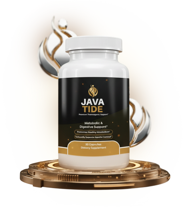 JavaTide supplement bottles designed to support metabolism, digestive health and healthy weight management
