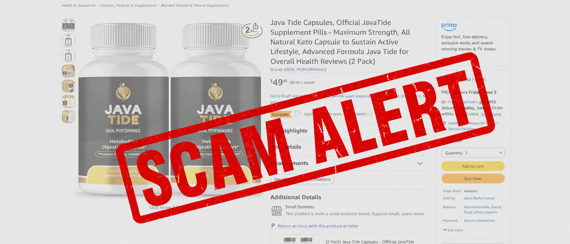 Warning about fake JavaTide products sold on marketplaces and unauthorized websites