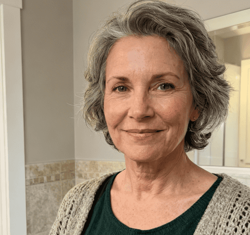 Woman featured in a supplement memory and focus testimonial