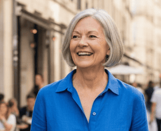 Older woman featured in a supplement cognitive support testimonial