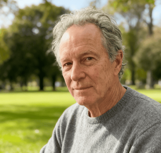 Older man featured in a supplement memory support testimonial