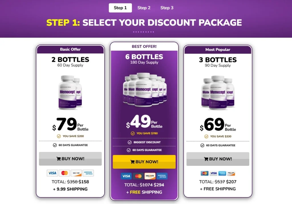 Offer showing the options of bottles