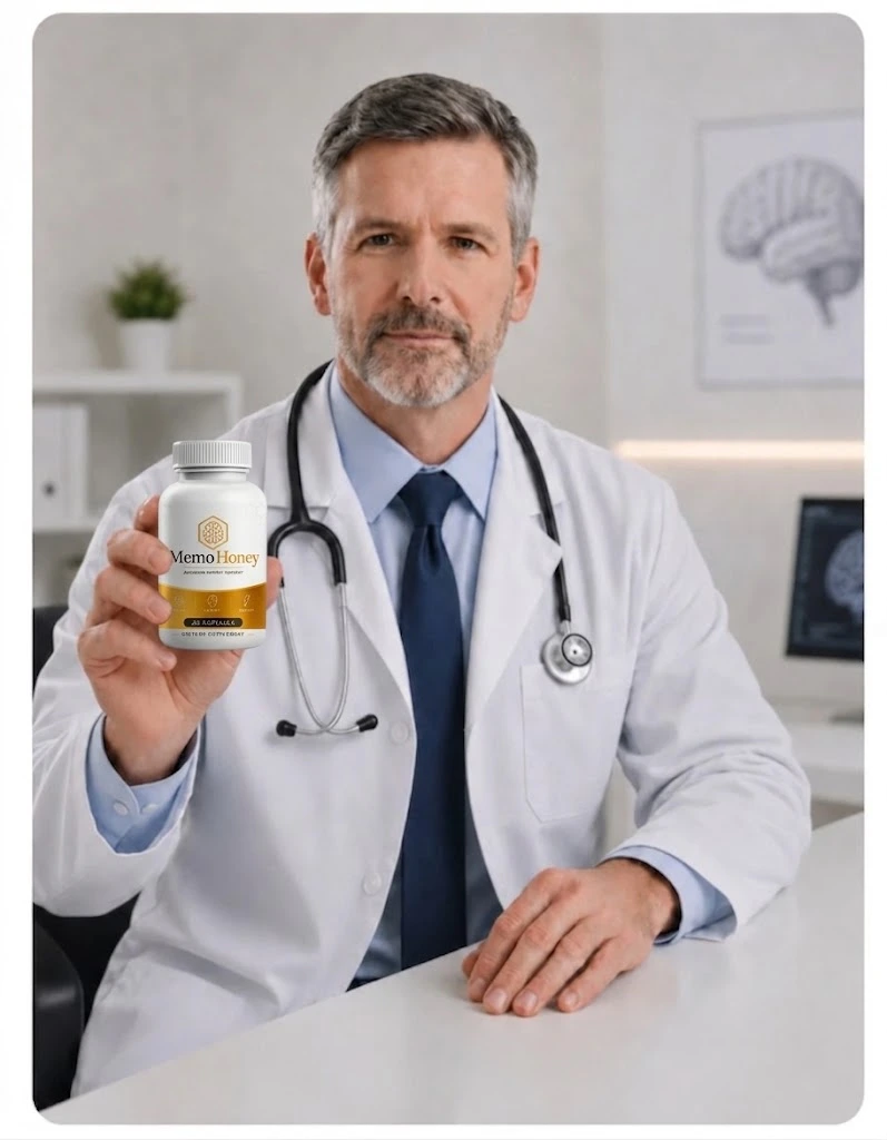 Doctor discussing MemoHoney cognitive support supplement and its ingredients
